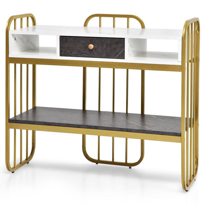 Costway Console Table with Drawer Storage Shelf Wide Tabletop Modern
