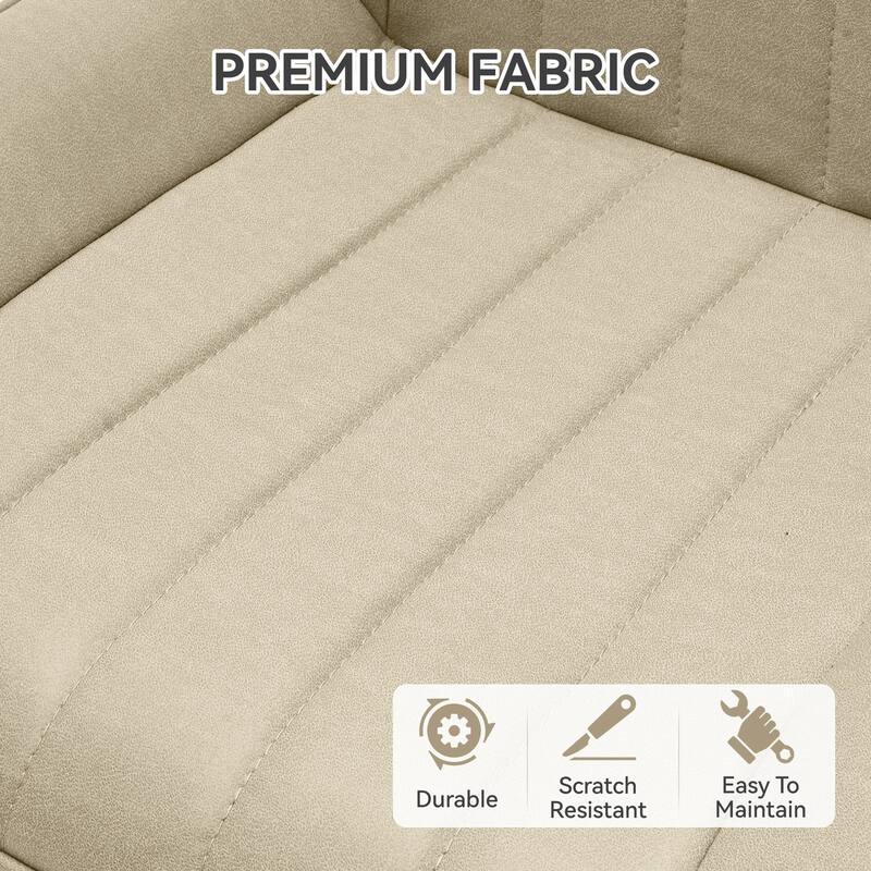 Modern Dining Chairs Set of 2, Fabric Dining Room Chairs with Thick Cushioned Backrest and Seat, Upholstered Chairs