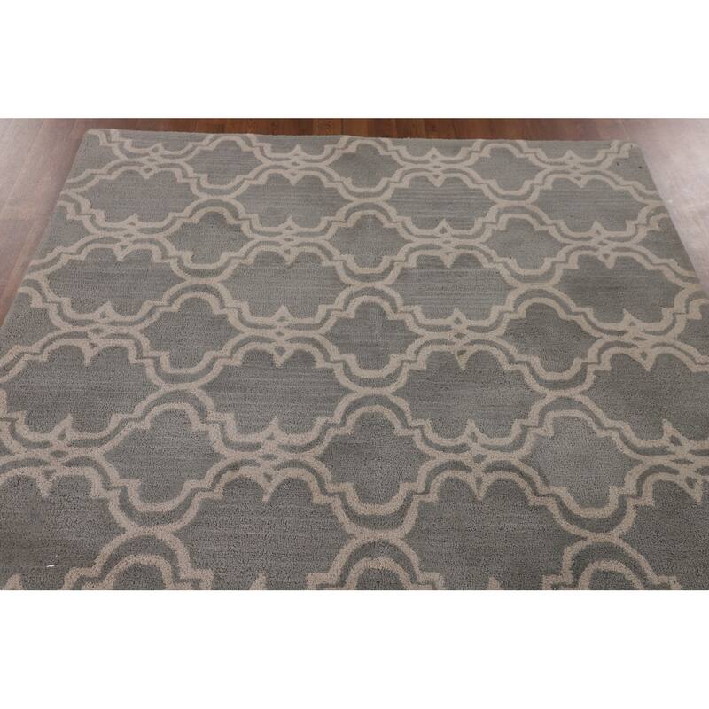 Trellis Indian Area Rug Hand-Tufted Wool Carpet - 5'0" x 8'0"
