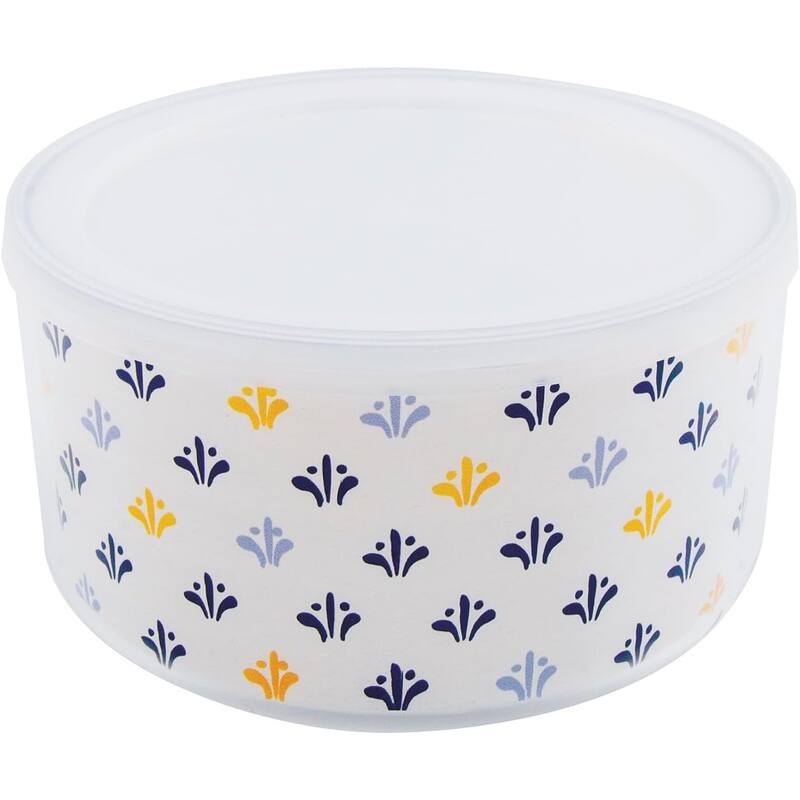 Meadow Mini Flowers Double Wall Insulated Plastic Bowl with Lid Holds 22 Fluid Ounces BPA Free Microwave Safe Dishwasher Safe