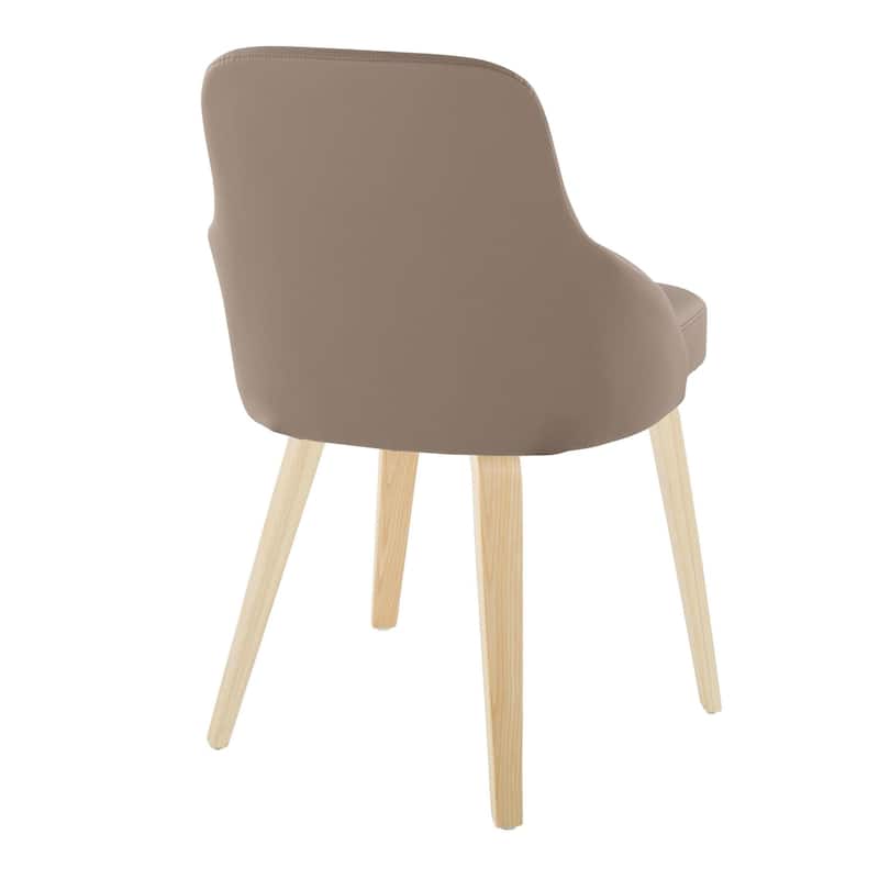 York Upholstered Contemporary Chair in Natural Wood - Set of 2