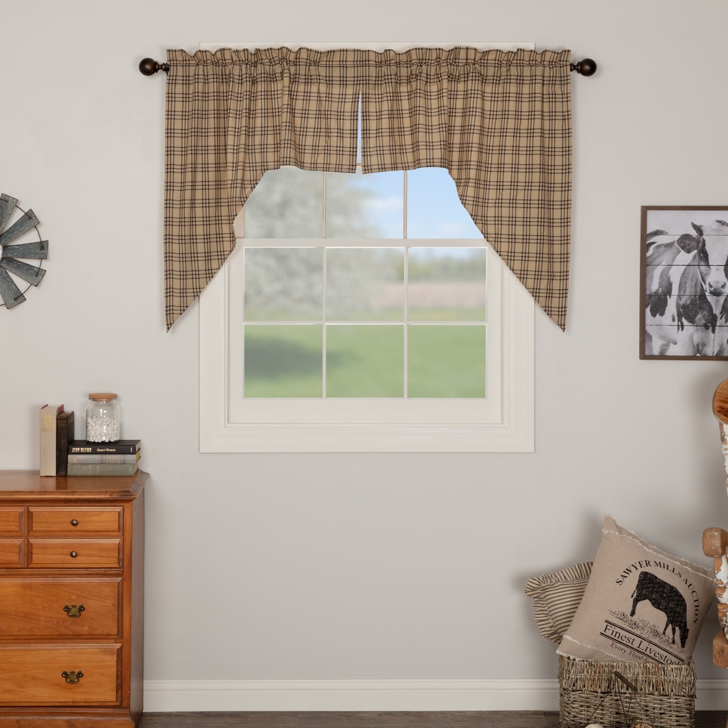 Sawyer Mill Plaid Swag Set - Swag 36x36x16 - Swag 36x36x16