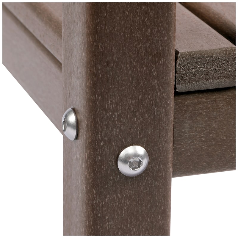 Polytrends Laguna Hdpe All Weather Outdoor Patio Two Shelf Square Table