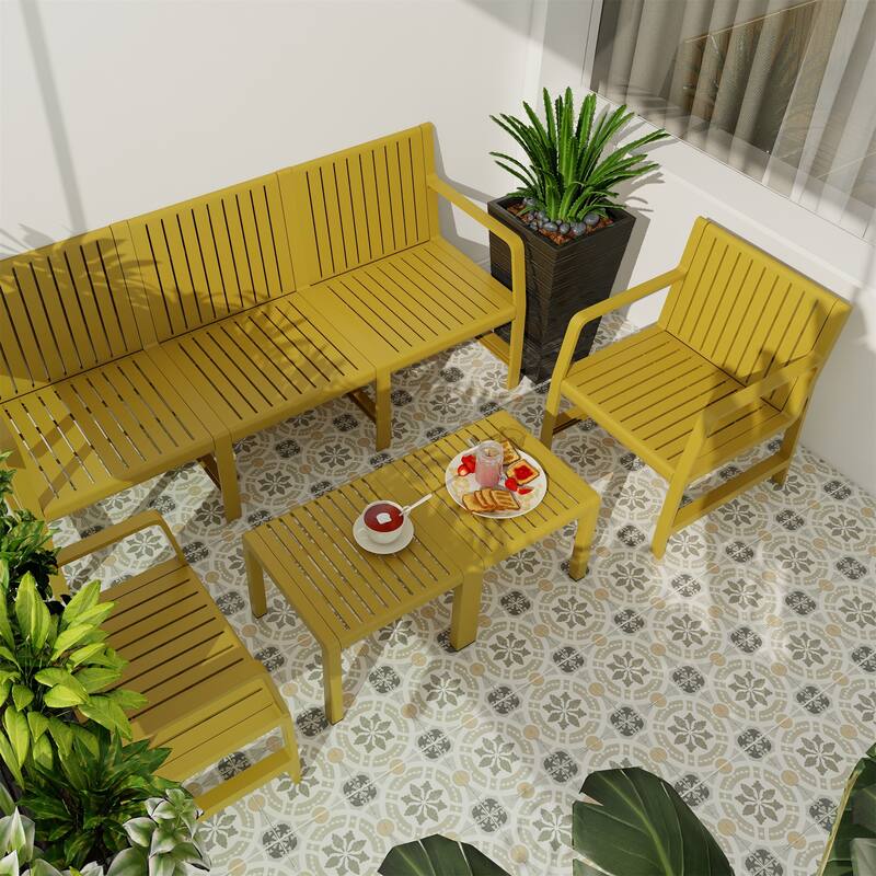 5-Piece Indoor/Outdoor Furniture Set,Easy Assembly Patio Conversation Set