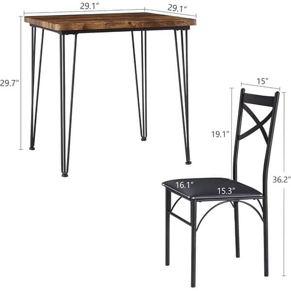 Kitchen Dining Room Table Set with 2 Chairs for Small Space, Apartment,Metal Steel Frame