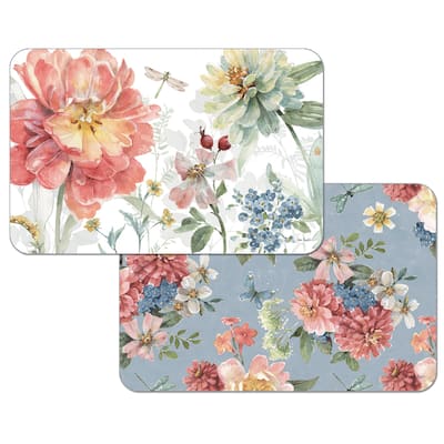 Reversible Wipe-clean Counterart Placemats Set of 4 - Spring Meadow