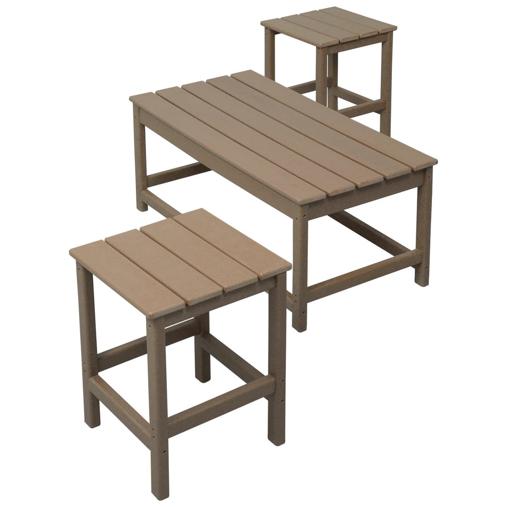 Laguna Hdpe All Weather Outdoor Patio Coffee And Side Tables (3-Piece Set)