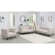 preview thumbnail 10 of 14, Modern Mid-Century Tufted Upholstered Living Room Sofa Set 3 Piece - Beige