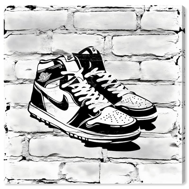 Brick City Jordans Canvas by Art Remedy, Gallery Wrapped - 40" x 40"