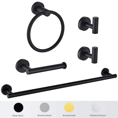 5-Piece Bath Hardware Set Towel Bar Towel Holder Set in Stainless Steel