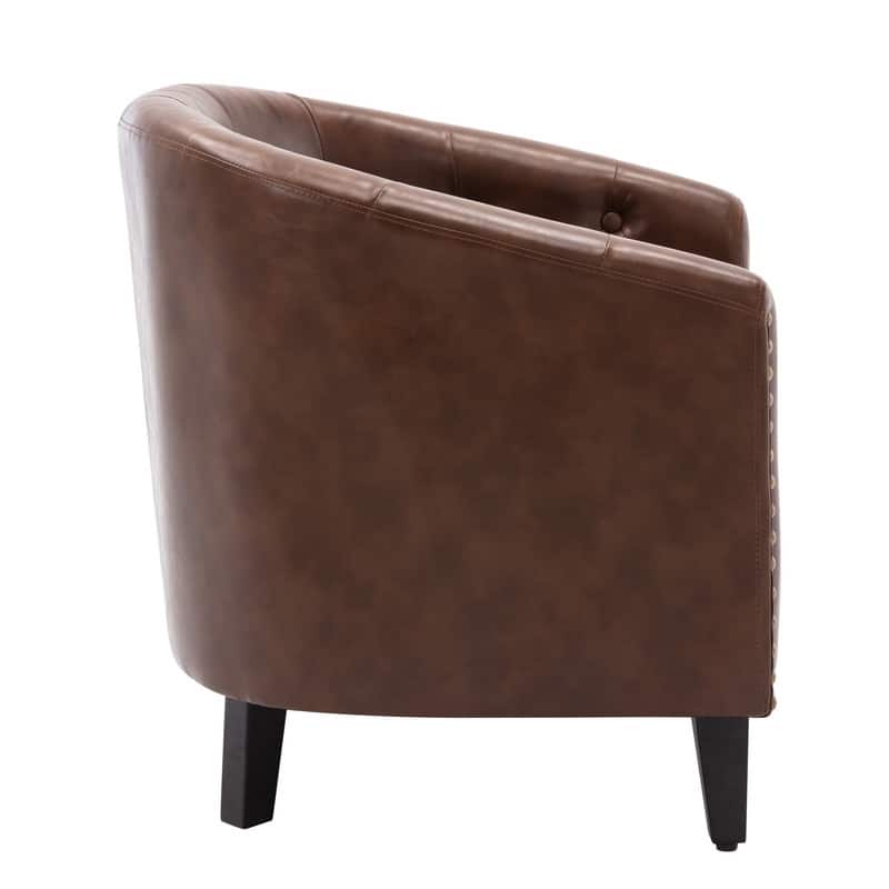 PU Leather Tufted Barrel ChairTub Chair