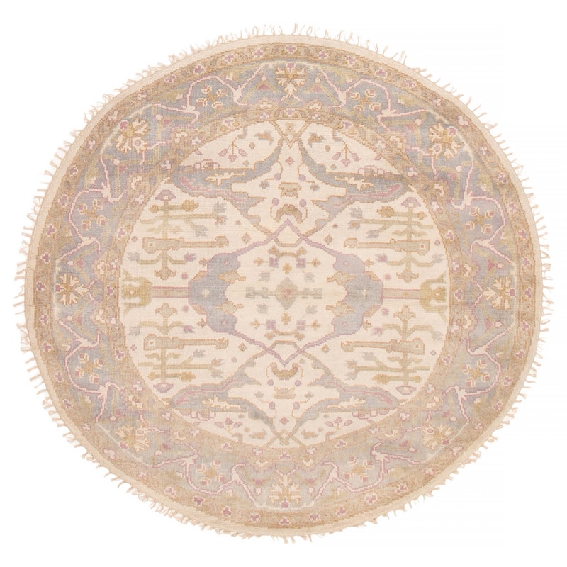 ECARPETGALLERY Hand-knotted Royal Oushak Cream Wool Rug - 6'0 x 6'0 - Cream - 6'0 x 6'0