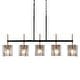 preview thumbnail 13 of 20, Kasy Modern 5-Light Linear Chandelier Textured Glass Kitchen Island Light Art Deco