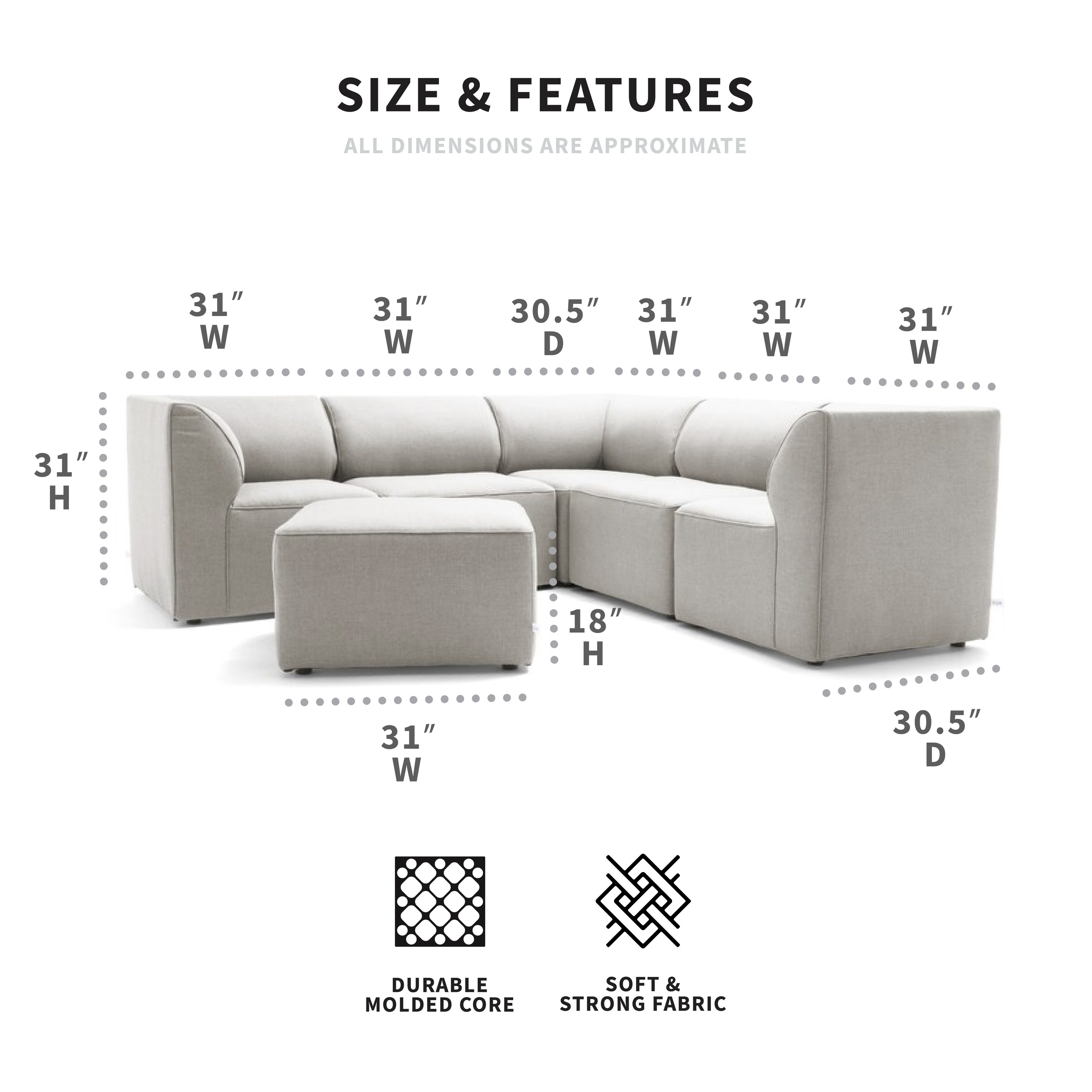 Orahh Patio 6 Piece Outdoor Sectional