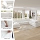 preview thumbnail 6 of 66, Large Down Filled Corner Sectional Sofa Couch with Ottoman for Living Room Set Linen Cloud Sectional Couches