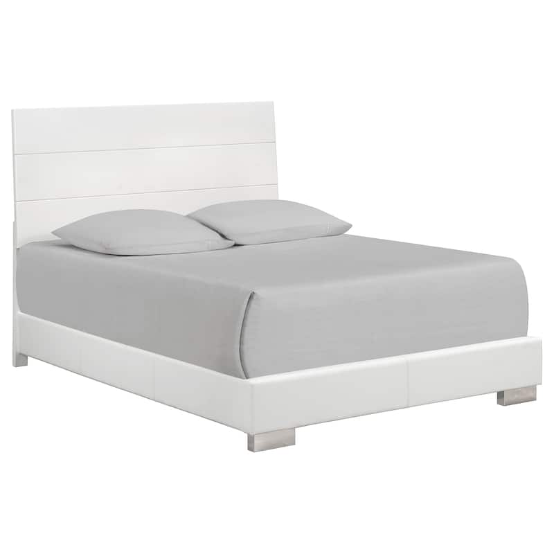 Felicity Glam Panel Bedroom Set Glossy White