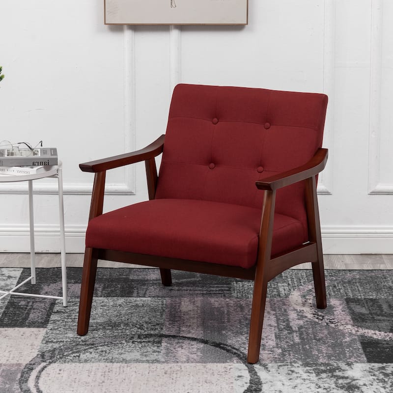 Convenience Concepts Take a Seat Natalie Accent Chair - Garnet Red Fabric/Espresso
