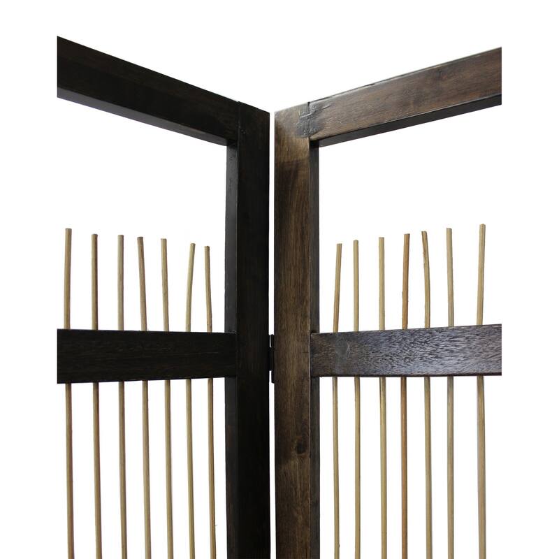 Yetta 72 x 72 Indoor Outdoor Folding Screen Room Divider, Willow, Brown