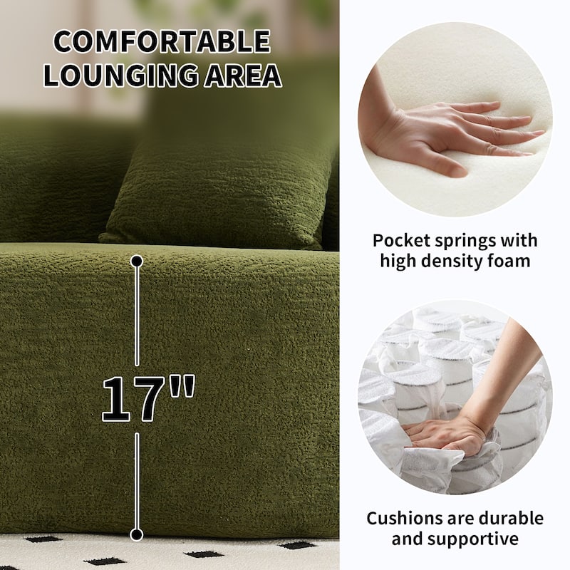 Luxury Chenille Fabric Sofa,4 Seater Modular Curved Sectional Couch