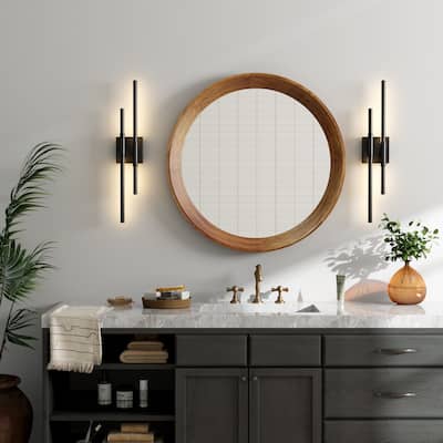 2-PACK 2-Light LED Dimmable Bath and Vanity Light Wall Sconces