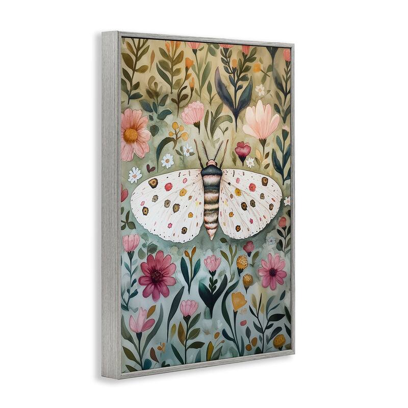 Stupell Flower Speckled Moth Wings Framed Giclee Art Design By The Dutch Lady