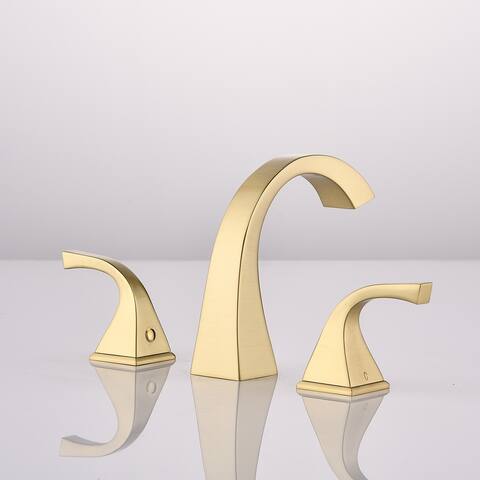 3 Hole Wide 2 Handle Bathroom Faucet with Pop Up Drain Assembly