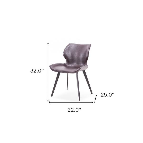 Set of Two White And Brown Upholstered Faux Leather Dining Side Chairs Set of Two White And Brown Upholstered Faux Leather Dining Side Chairs