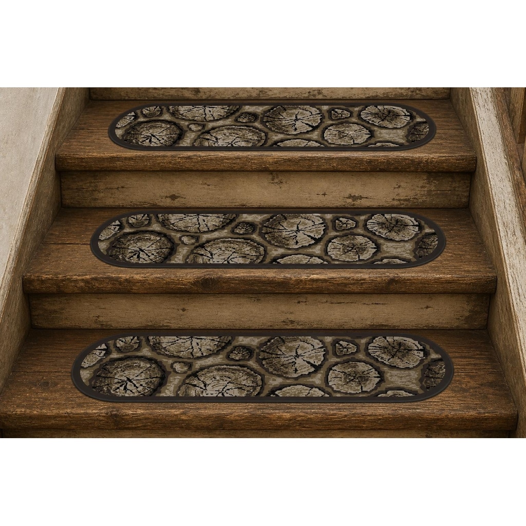 Cozy Cabin Red Creek Tread Non Skid Lodge Stair Treads 9"x30"