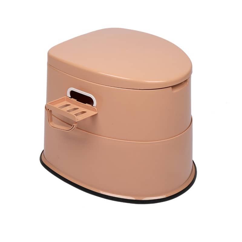 Portable Waterless Toilet with Non-slip Insert Grey Brown White