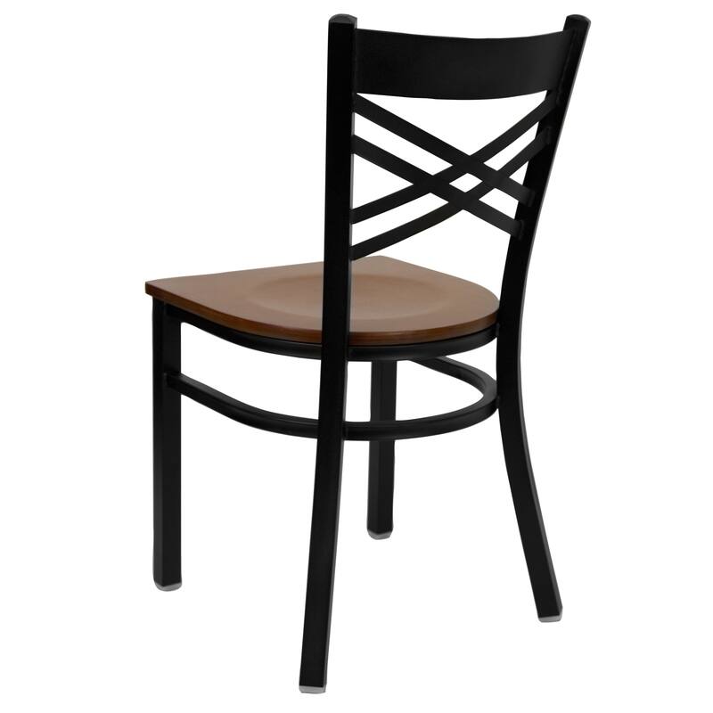 Steel X-back Restaurant Chair (Set of 2) - 16.5"W x 17"D x 32.25"H