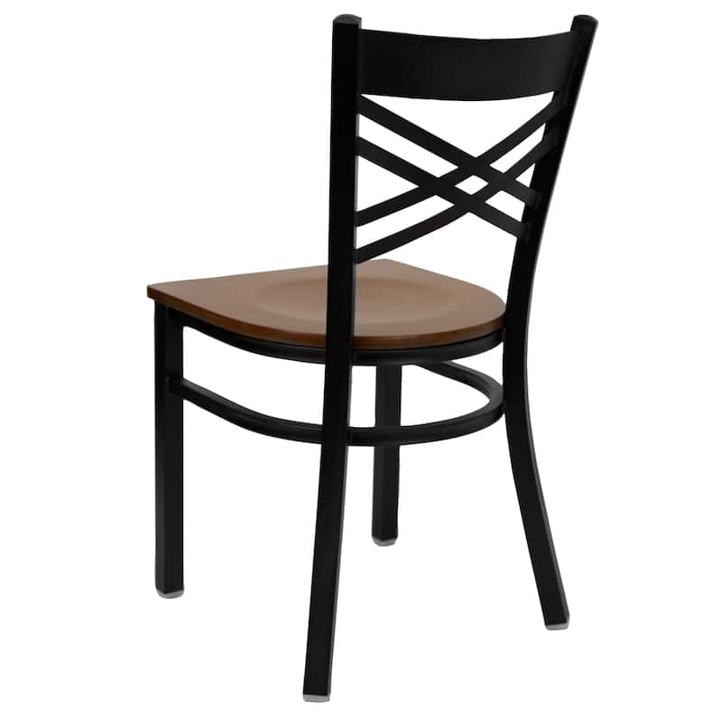 Steel X-back Restaurant Chair (Set of 2) - 16.5"W x 17"D x 32.25"H