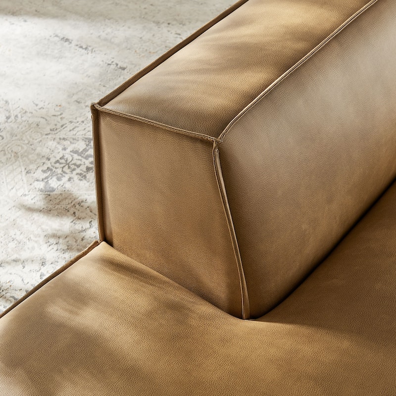 Restore Vegan Leather Left-Facing Armless Modular Chaise