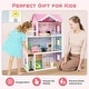 preview thumbnail 8 of 8, Gymax Kids Wooden Dollhouse with Working Elevator & Rotatable