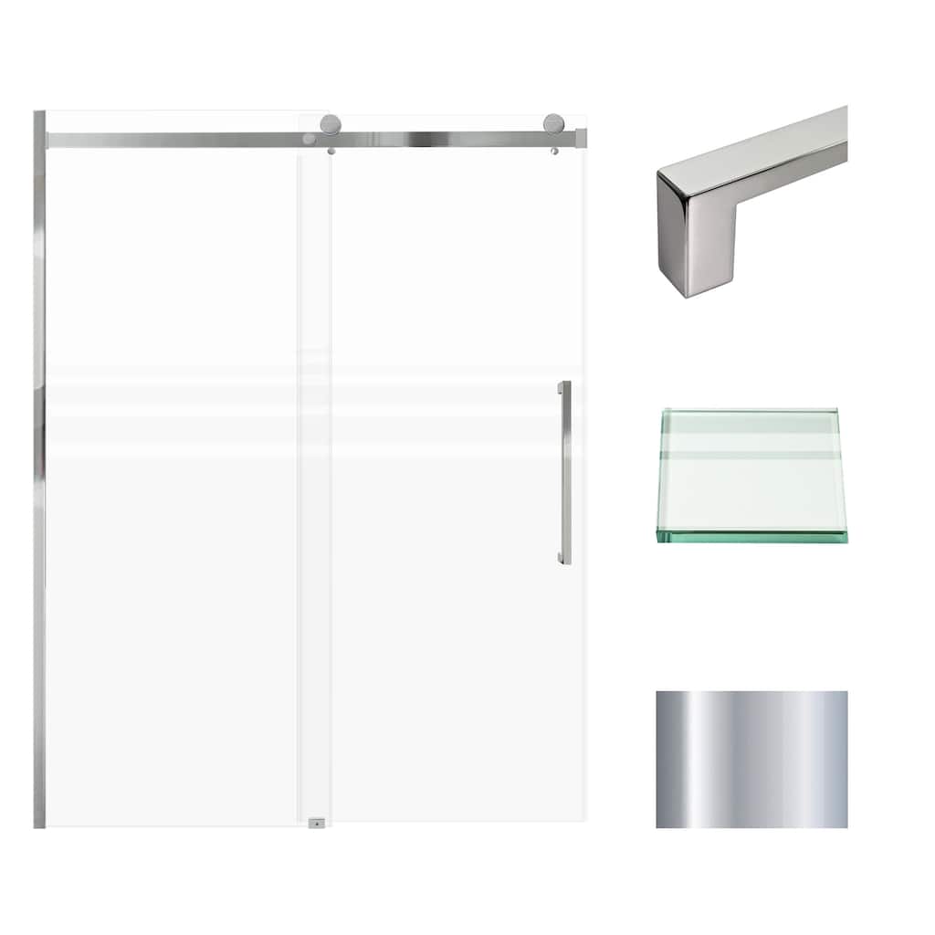 Madeline 60 in. W x 76 in. H Sliding Frameless Shower Door with Fixed Panel with Frosted Glass - 56-60-in W x 76-in H