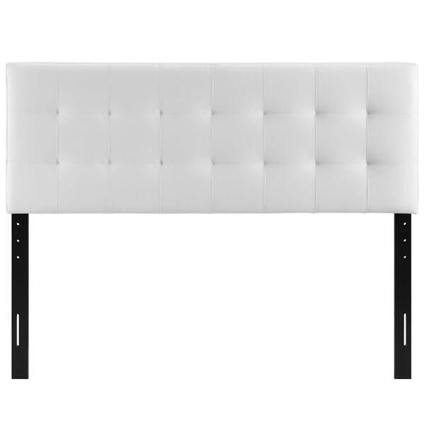 Modway Lily Tufted Faux Leather Upholstered Full Headboard in White