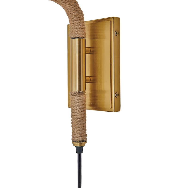 16 Inch 1 light bedroom wall sconce, rotatable arm, gold finish