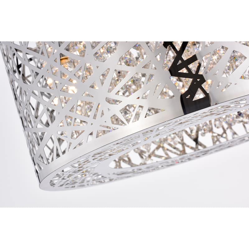 Braydon Chrome 4-Light Metal Drum Flush Mount