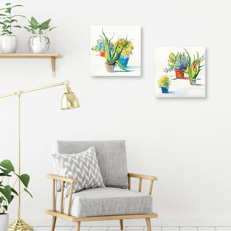 Succulent Trio I, Succulent Trio II by Theresa Troise Heidel Canvas Art Prints