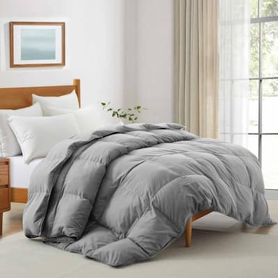 All-Season White Goose Down Comforter with Premium Fabric