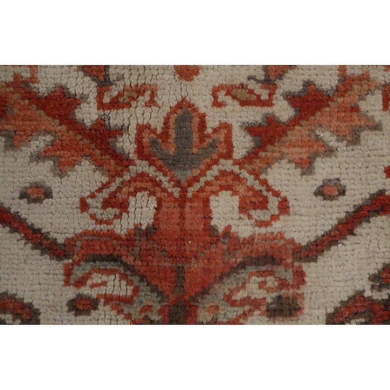 Hand Knotted Oriental 100% Wool Carpet Traditional Medallion Oranges & Rust Heriz Area Rug - 9' 4'' X 6' 9''