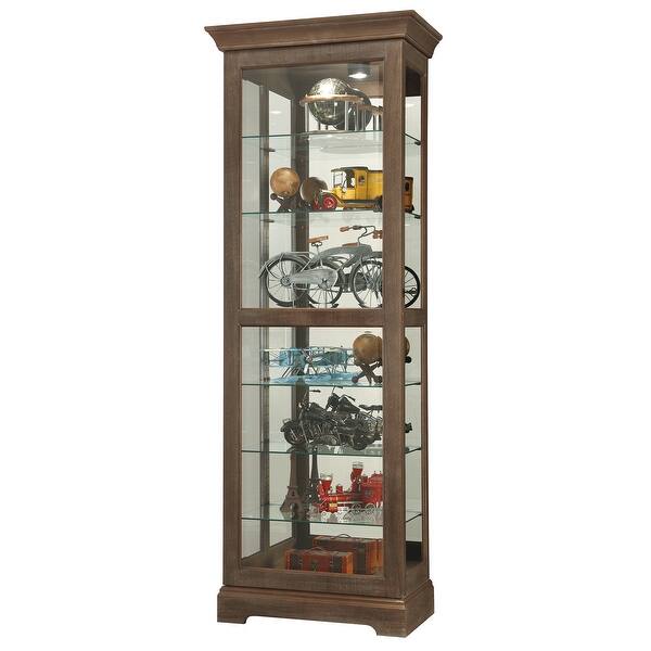 Shop Howard Miller Martindale Iv Contemporary Modern Transitional Rich Aged Solid Wood Tall 7 Shelf Living Room Curio Cabinet Overstock 23449442