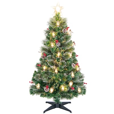 Gymax 5/6/7 FT Christmas Tree Artificial Xmas Tree w/ 8 Lighting Modes - See Details