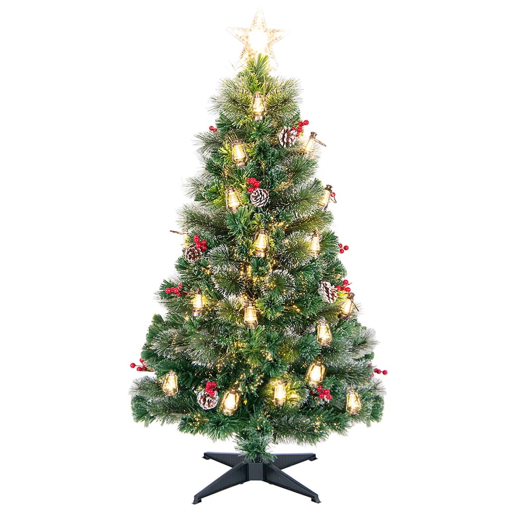 Gymax 5/6/7 FT Christmas Tree Artificial Xmas Tree w/ 8 Lighting Modes - See Details