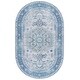 preview thumbnail 18 of 34, SAFAVIEH Arizona Willianne Machine Washable Slip Resistant Vintage Oriental Rug 5' x 8' Oval - Beige/Blue - Oval