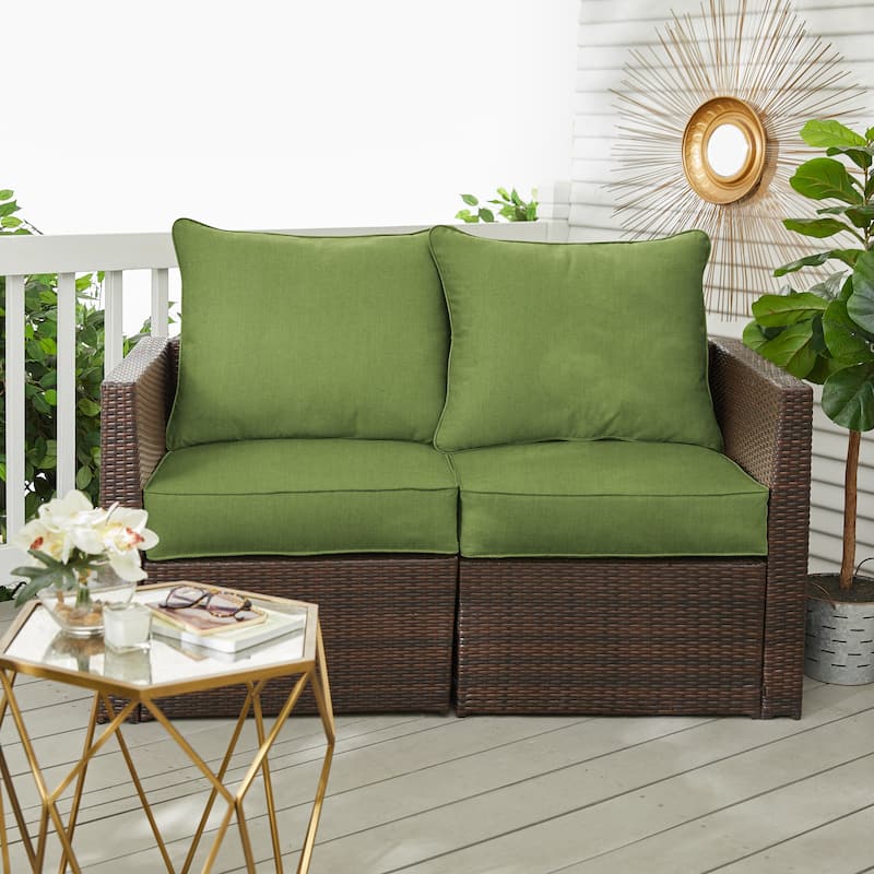 Sorra Home Sunbrella Outdoor Loveseat Pillow and Cushion Set