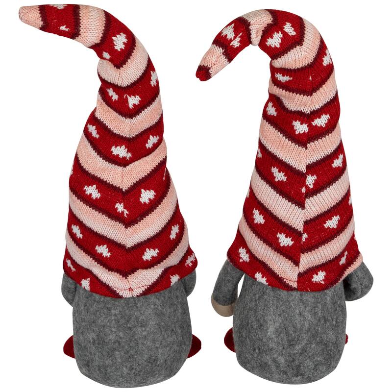 Girl and Boy Gnome "Love" Heart Valentine's Day Figures -15" - Set of 2 - 15"