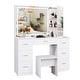 preview thumbnail 8 of 34, Makeup Vanity with XL Lighted Mirror & Stool, 7 Drawers Bedroom Vanity Desk