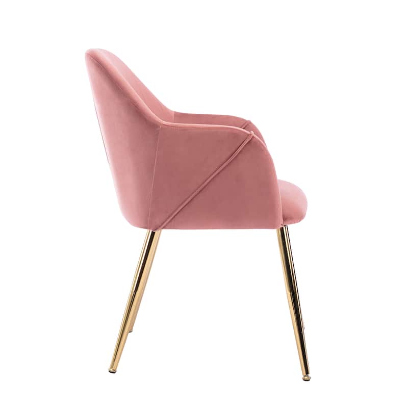 Porthos Home Avah Dining Chair Armchair, Velvet, Gold Chrome Legs