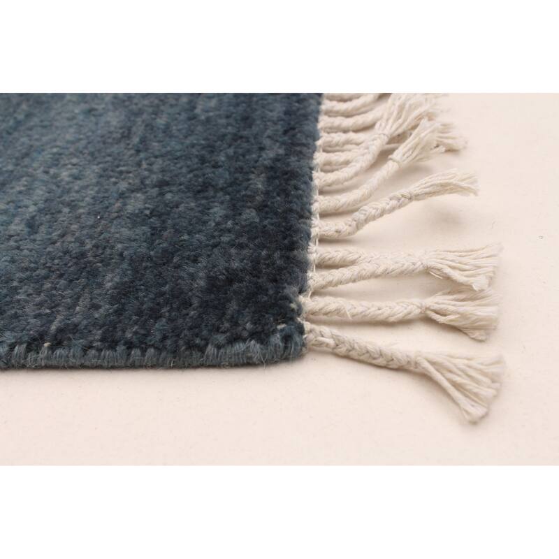 ECARPETGALLERY Hand-knotted Pak Finest Gabbeh Dark Blue Wool Rug - 4'1 x 6'2