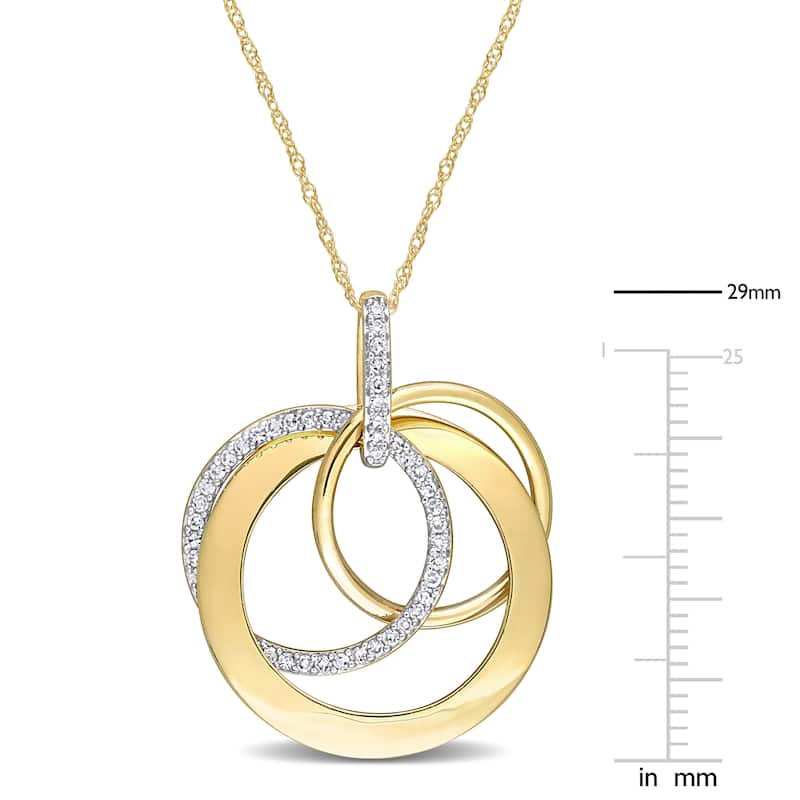 Miadora 1/4ct TDW Diamond Interlocking Multiple Circle Necklace in 14k Yellow Gold